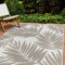 World Rug Gallery Contemporary Floral Leaves Nature Inspired Indoor/Outdoor Area Rug 2' x 7' Blue 4033BEIGE5X7 - alternate 1